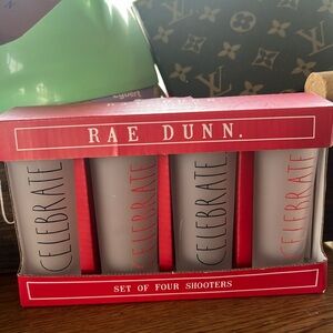 Rae Dunn set of 4 CELEBRATE shooters